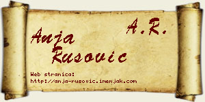 Anja Rusović vizit kartica